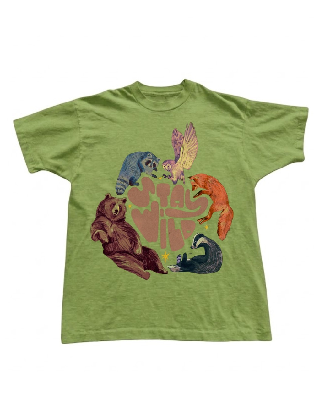 Gildan Green Small Pets Graphic T-Shirt - Animal Circle Design
